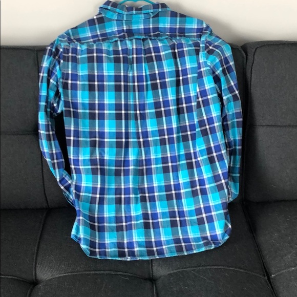 Men’s American Eagle blue plaid dress shirt - Picture 2 of 3